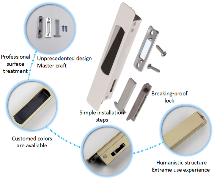 2022 Aluminium Window Hardware Hook Lock For Sliding Window And Sliding Door LJA017A in Yemen Market